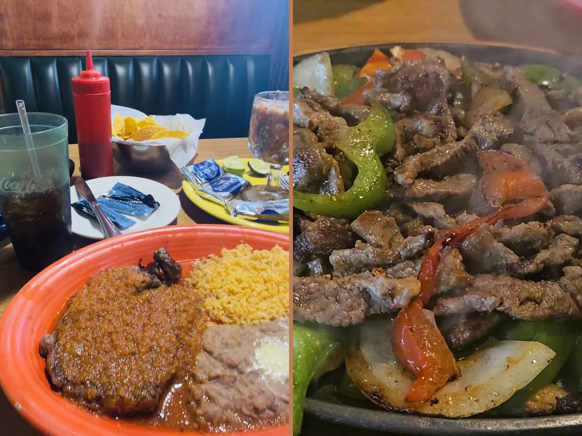 Interior view of a Mexican restaurant dining space.